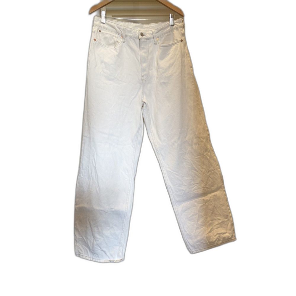 H&M Off White Loose Straight High Waist US 12